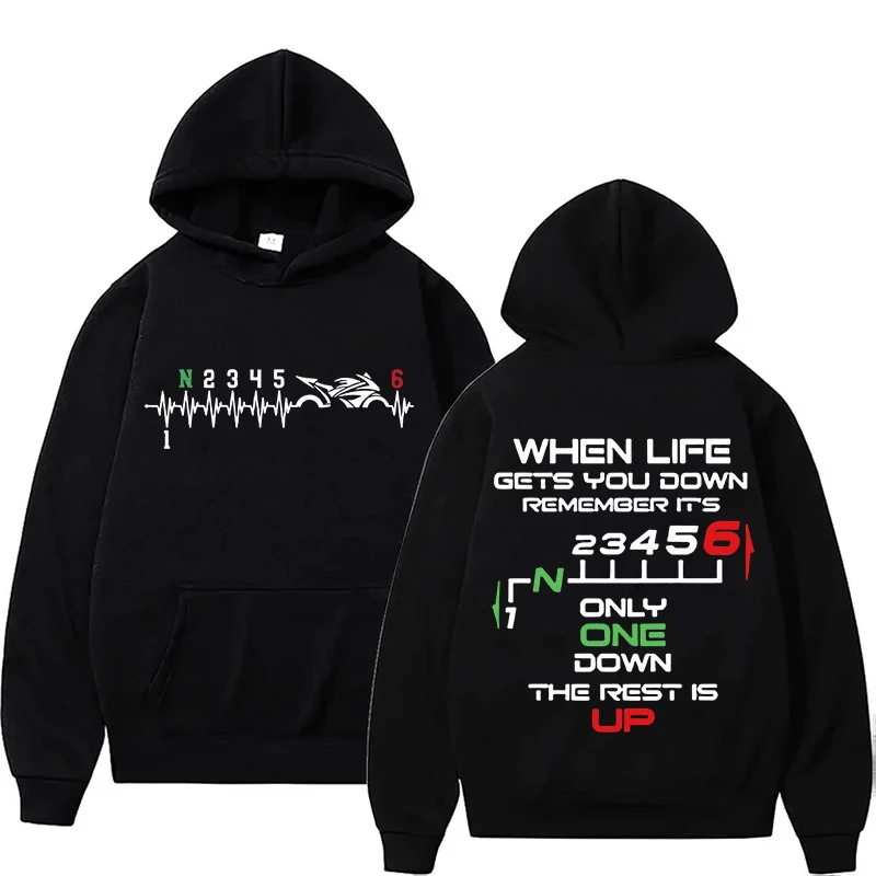 Motorcycle Gear Hoodie - New 1N23456 Motorcycle Gear Biker Heartbeat