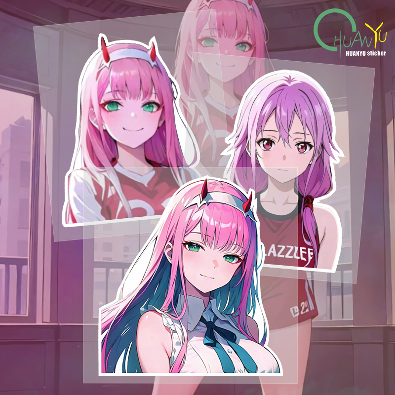 Motorcycle Gear Up - Creative JDM Japanese Anime Pink Girl
