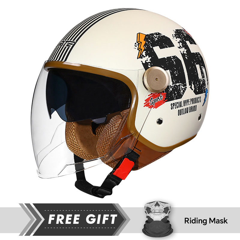 DOT ECE Approved Retro 3/4 Ope - Motorcycle Gear In Store 评论和价格