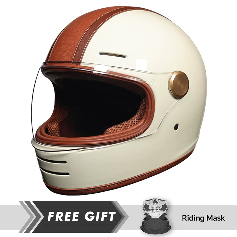 DOT Approved Retro Leather Ful - Motorcycle Gear In Store 评论和价格