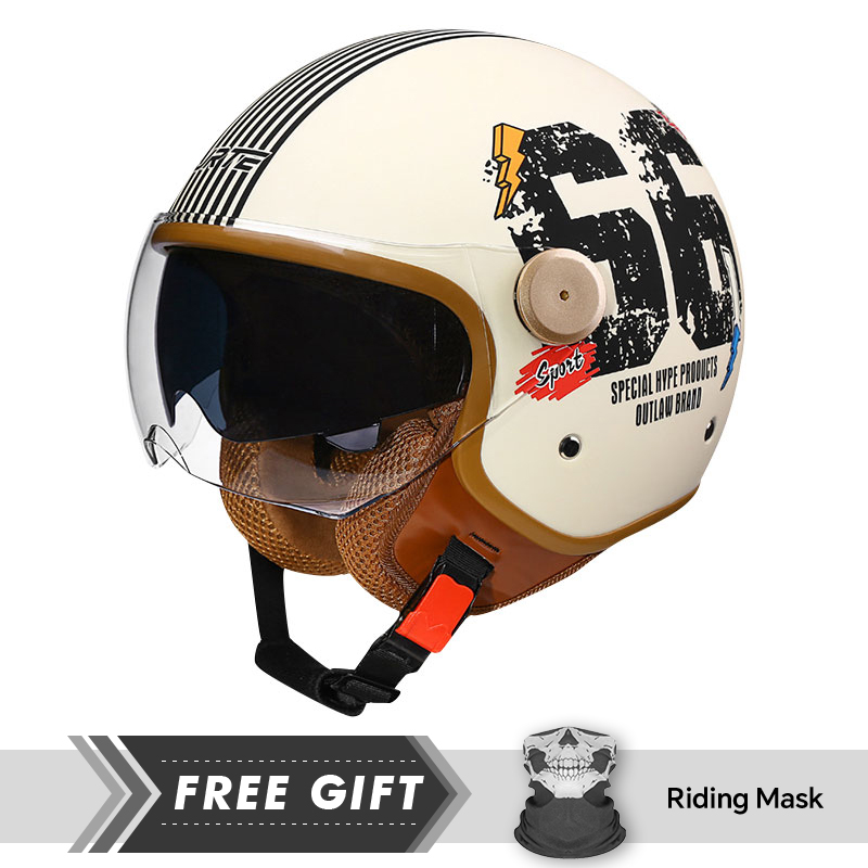 DOT 3/4 Open Face Motorcycle H - Motorcycle Gear In Store 评论和价格