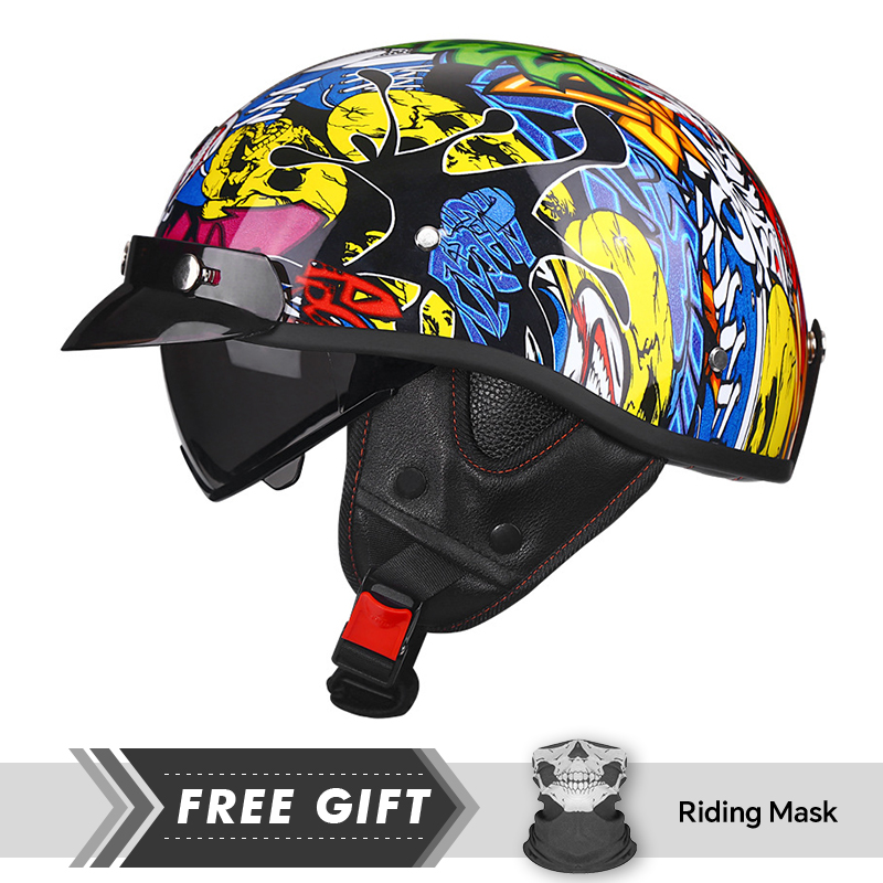 Half Motorcycle Helmet DOT ECE - Motorcycle Gear In Store 评论和价格