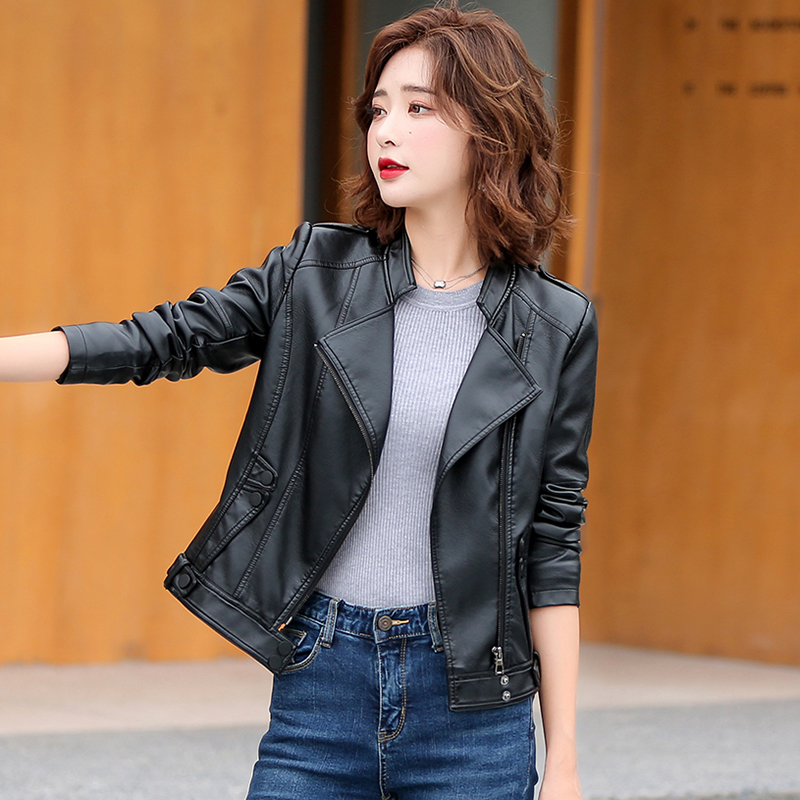 M-5XL New Women Leather Jacket - Riding Jacket Leather 评论和价格