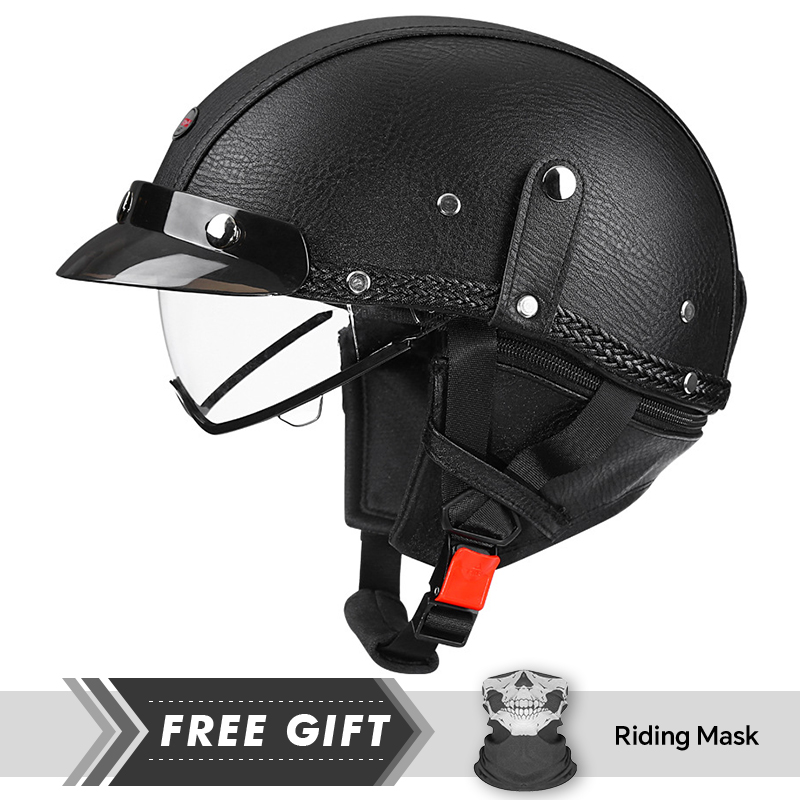 Men's Retro Motorcycle Half He - Motorcycle Gear In Store 评论和价格