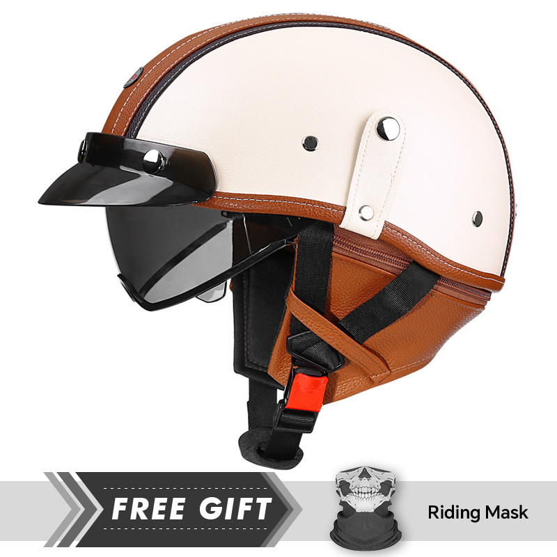 Men's Retro Motorcycle Half He - Motorcycle Gear In Store 评论和价格
