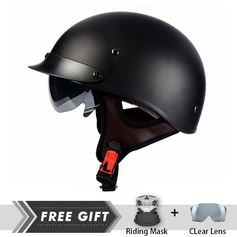 Men Women Half Face Helmet ABS - Motorcycle Gear In Store 评论和价格