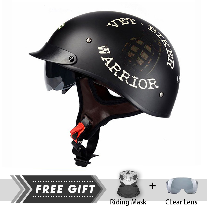 Men Women Half Face Helmet ABS - Motorcycle Gear In Store 评论和价格