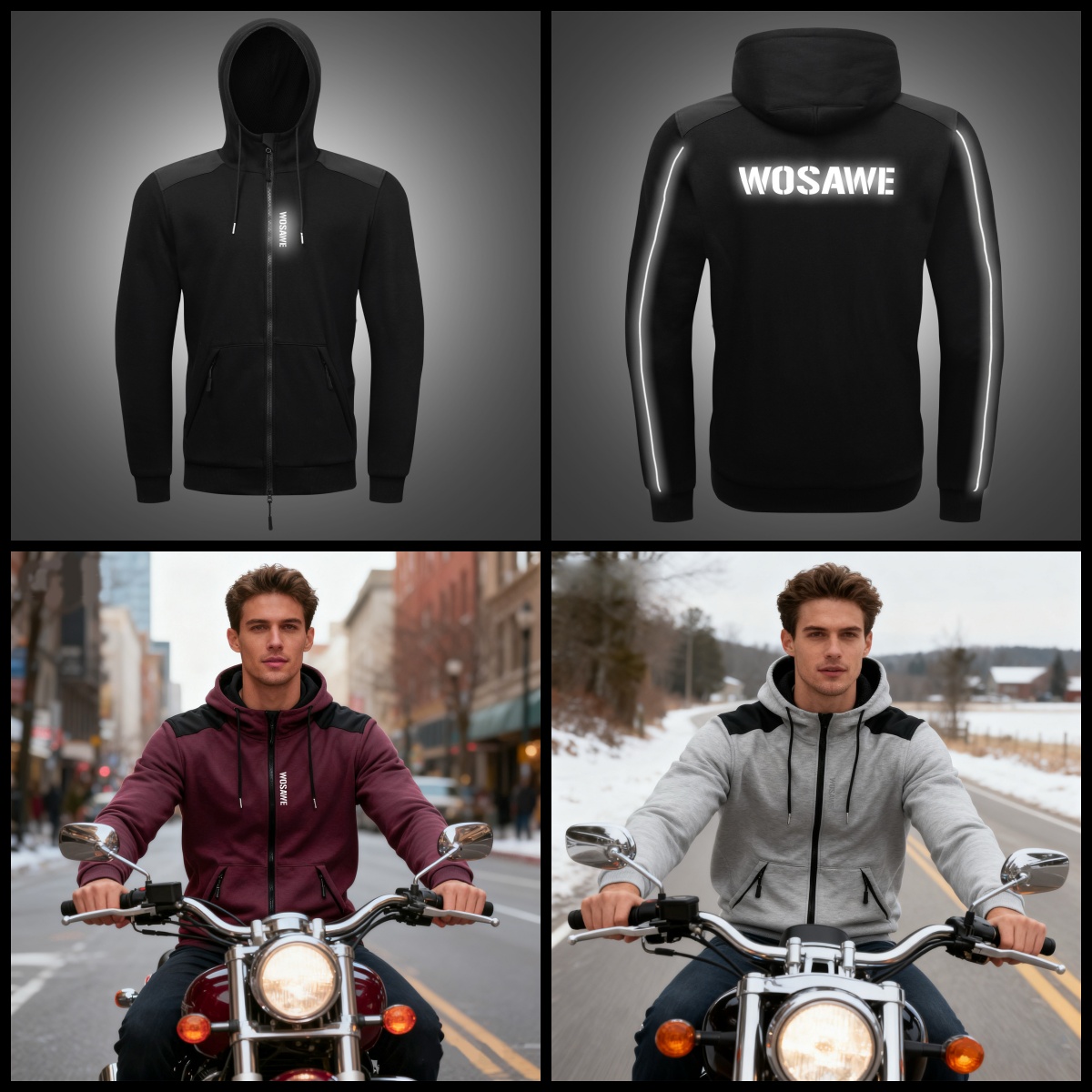 WOSAWE Motorcycle Hoodie Jacke - Motorcycle Gear Hoodie 评论和价格